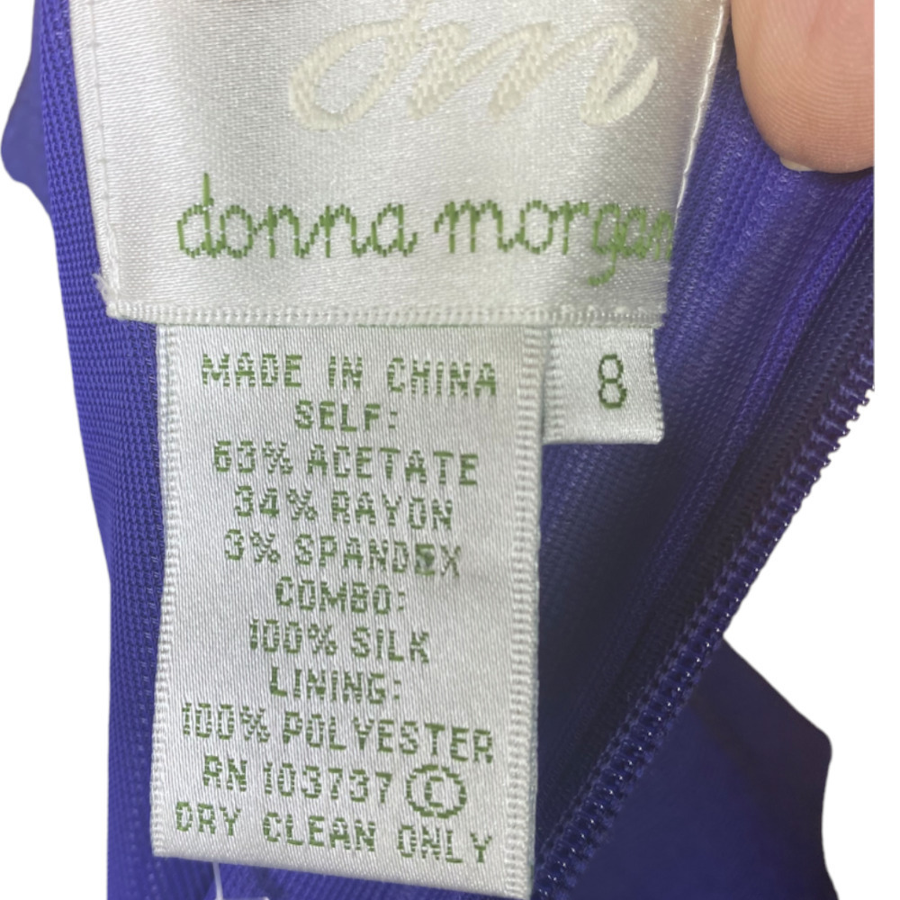 Donna Morgan Cocktail Dress in Blue Size 8 - Picture 7 of 7